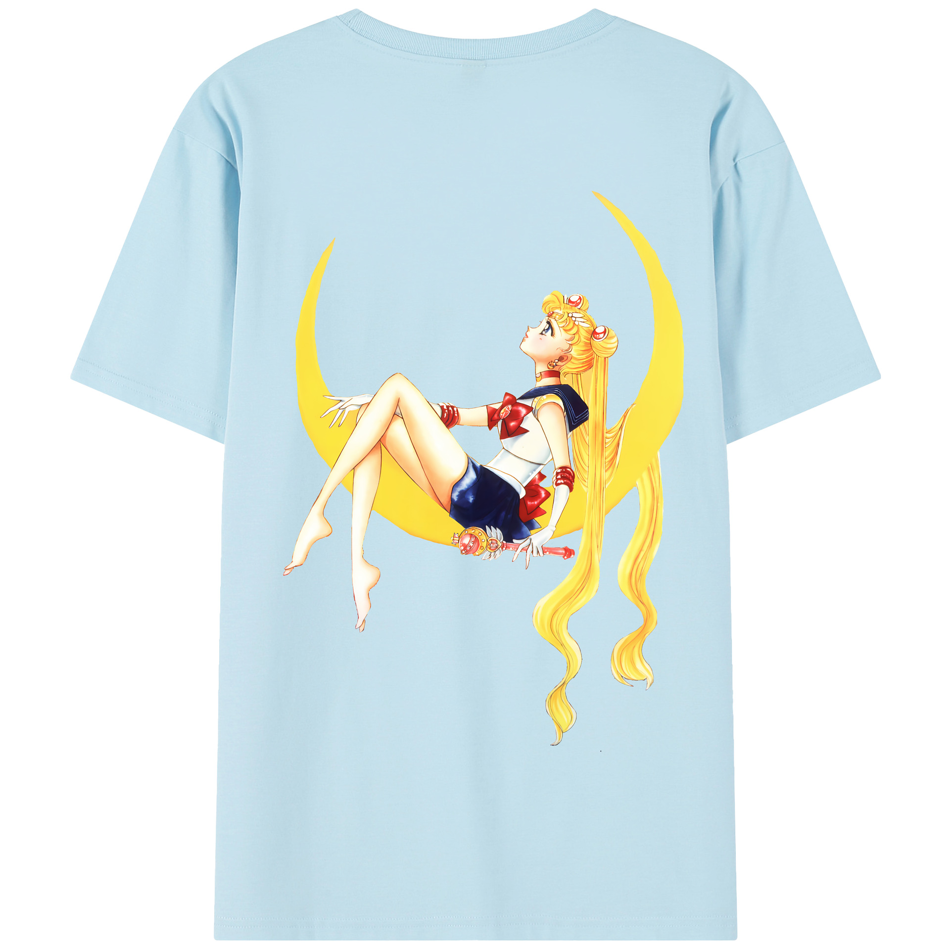 （画像用） 美少女戦士セーラームーン 月野 うさぎ つきの うさぎ Sailor Moon Tsukino Usagi 綿100％半袖Tシャツ（背面プリント）